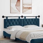 vidaXL Tête de lit suspendue Avec lumière LED Bleu Velours