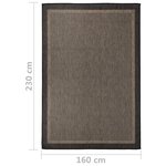 vidaXL Tapis à tissage plat d'extérieur 160x230 cm Marron foncé