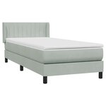 vidaXL Sommier à lattes de lit et matelas gris clair 100x210cm velours