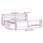 vidaXL Cadre de lit avec tête de lit sans matelas 200x200 cm