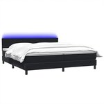vidaXL Sommier à lattes de lit avec matelas et LED noir 180x210 cm velours