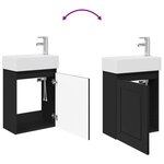 vidaXL Meuble de salle de bain avec robinet Noir 45 5 x 22 5 x 84 cm
