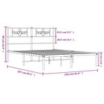 vidaXL Cadre de lit métal avec tête de lit blanc 150x200 cm