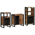 vidaXL Ensemble de mobilier de salle de bain 3 Pièces Bois Recyclé Solide