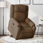 vidaXL Fauteuil inclinable Marron Tissu