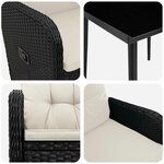 vidaXL Ensemble de Tables Basses 5 pc Noir et blanc crème