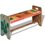 Banc banquette bois massif recyclé 100 x 30 x 50 cm 02_0010854