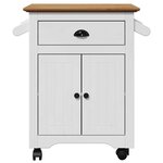 VidaXL Chariot de cuisine BODO blanc et marron 72x45x80 cm