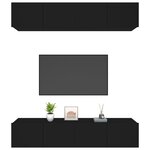 vidaXL Meubles TV 4 Pièces Noir 80x30x30 cm Bois d'ingénierie