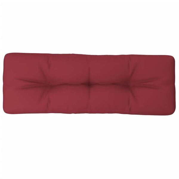 vidaXL Coussin de palette rouge bordeaux 120x40x12 cm tissu