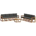 vidaXL Ensemble de canapés d'extérieur 9 Pièces Naturel et Anthracite