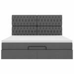 VidaXL Cadre de lit ottoman avec matelas gris foncé 180x200 cm tissu