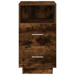 vidaXL Table de chevet avec 2 tiroirs chêne fumé 36x36x68 cm