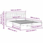 vidaXL Cadre de lit Marron 160 x 200 cm Bois massif en pin