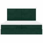 vidaXL Cadre de lit ottoman avec matelas vert foncé 200x200 cm velours