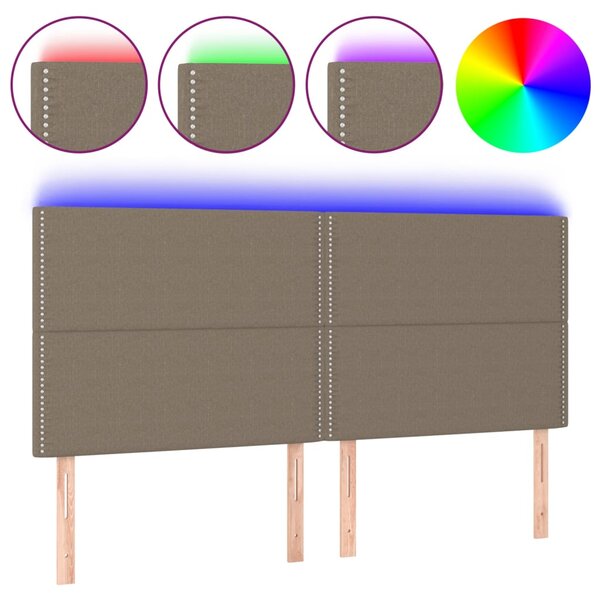 vidaXL Tête de lit à LED Taupe 180x5x118/128 cm Tissu