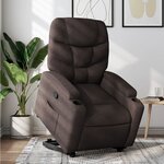vidaXL Fauteuil inclinable marron foncé tissu