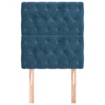 vidaXL Tête de lit Bleu foncé 80x7x118/128 cm Velours