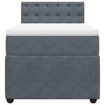 vidaXL Sommier à lattes de lit et matelas Gris foncé 90x200 cm Velours