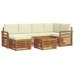 vidaXL Ensemble de canapés d'extérieur 7 pc Naturel et Crème Polyester