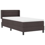 vidaXL Lit boxspring avec matelas Marron foncé 90 x 200 cm