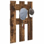 vidaXL Porte-manteau mural Montage mural Chêne fumé 65 x 3 x 100 cm