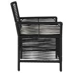 vidaXL Chaise d'Extérieur avec coussin 4 Pièces Noir et Crème polyrotin
