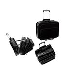 Trolley polyester pour pc portable de 17 pouces - 4 compartiments - noir - cristo
