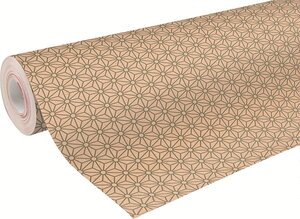 Rouleau papier cadeau kraft 0 7 x 50 m noël losanges dorés clairefontaine