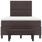 vidaXL Lit à ressorts avec matelas Marron foncé 120 x 190 cm tissu