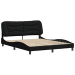 vidaXL Cadre de lit sans matelas Hvar noir 160x200 cm tissu