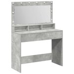 vidaXL Table de Toilette avec étagère Gris béton 100 x 41 x 135 cm