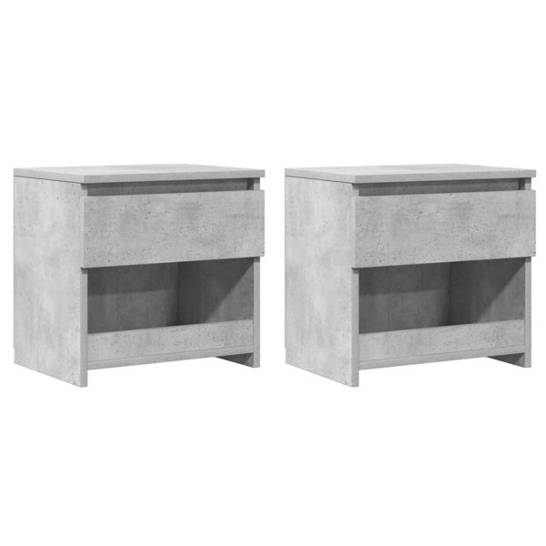 vidaXL Tables de chevet 2 Pièces Gris béton 40x30x39 cm Bois d’ingénierie