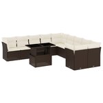 vidaXL Salon de jardin et coussins 11 Pièces marron résine tressée