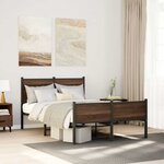 vidaXL Cadre de lit en métal sans matelas chêne marron 120x200 cm