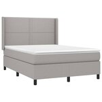 vidaXL Sommier à lattes de lit avec matelas Gris clair 140x200cm Tissu