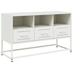 vidaXL Meuble TV blanc 100 5x39x60 5 cm acier