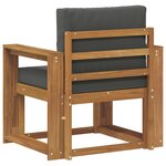 vidaXL Canapé d’extérieur Bois d'acacia massif et polyester Naturel