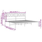 vidaXL Cadre de lit métal sans matelas et tête de lit blanc 200x200 cm