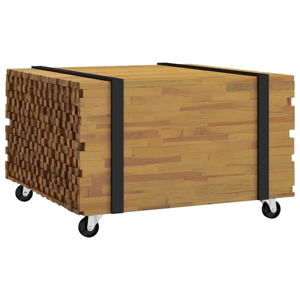 vidaXL Table basse Marron 60 x 60 x 38 cm Bois de teck massif