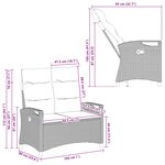 vidaXL Banc de jardin avec oreiller 105 x 60 x 112 cm acier