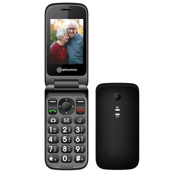 Amplicomms powertel m6750 téléphone portable pour senior  noir