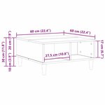vidaXL Table basse Chêne noir 60 x 60 x 30 cm Bois d'ingénierie
