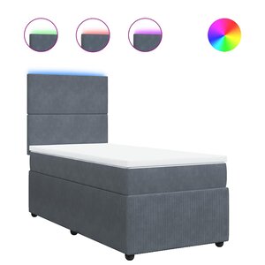 vidaXL Sommier à lattes de lit et matelas Gris foncé 80x200 cm Velours