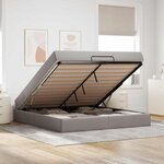 vidaXL Cadre de lit avec stockage Taupe 180 x 200 cm tissu