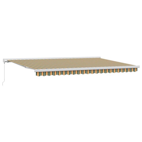 vidaXL Auvent Rétractable Vert et jaune 500 × 300 cm Tissu et Métal