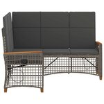 vidaXL Ensemble de canapés inclinables de jardin Gris et Gris foncé