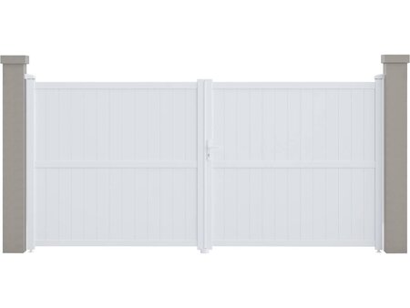 Portail aluminium "lola" - 349.5 x 155.9 cm - blanc