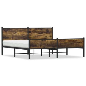 vidaXL Cadre de lit en métal sans matelas chêne fumé 160x200 cm