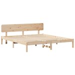 vidaXL Cadre de lit avec tête de lit Naturel 180 x 200 cm Pin massif